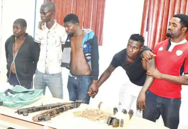 Police parade suspected snatchers of Rivers poll materials